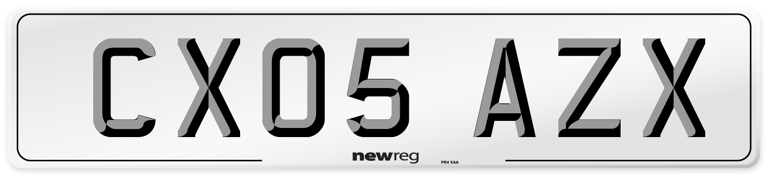 CX05 AZX Number Plate from New Reg